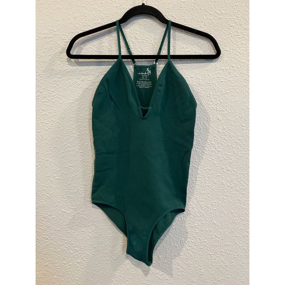 Intimately Free People Womens Move Along Bodysuit Green Sz M/L a519 - Picture 2 of 4